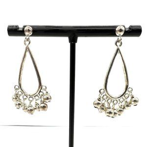 Silver Beaded Fringe Earrings